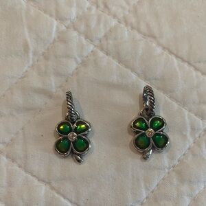 Like new Brighton Silver and Green Clover Bracelet Charms